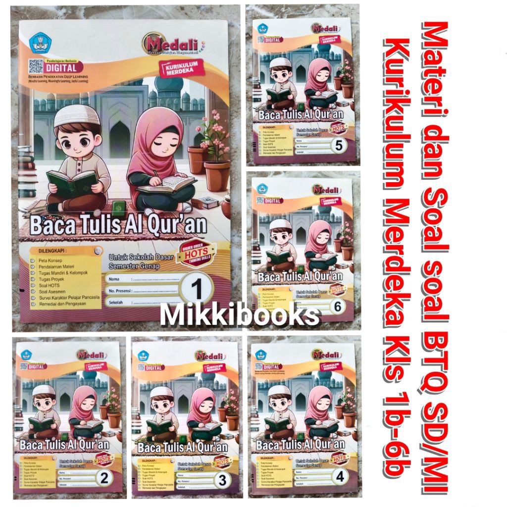Modul Baca Tulis Qur'an BTQ Kelas 123456 Kurikulum Merdeka Semester 2 Terbaru LKS BTQ