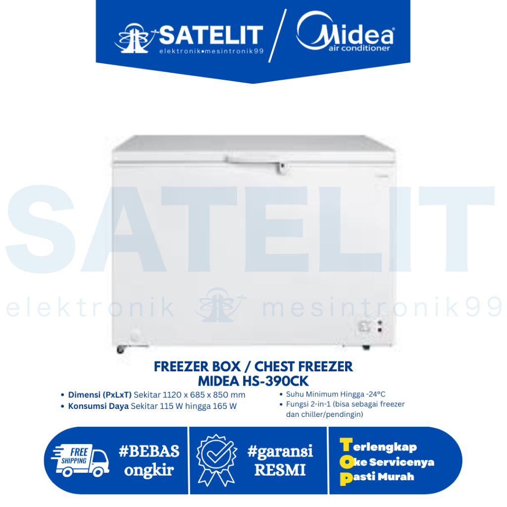 Midea Chest Freezer HS-390CK - Penyimpanan Daging Beku Berkapasitas 390L