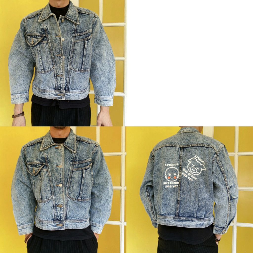 Jaket Jeans Denim Oversize Acid Washing Japan