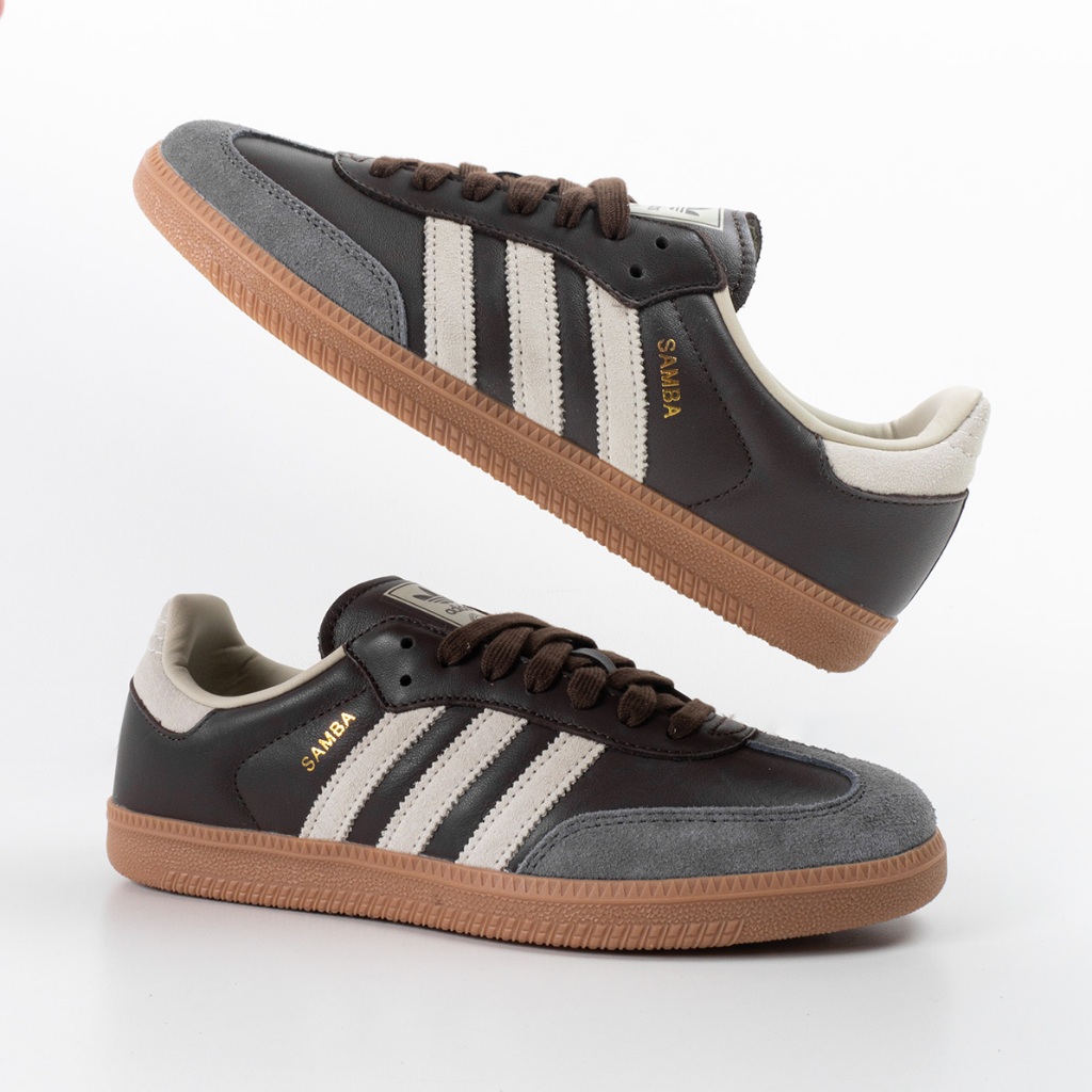 Sneakers Pria Adidas Samba OG Warna Brown Putty Grey Suede 40-45