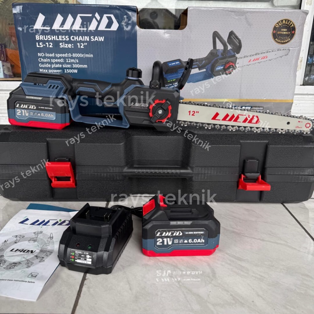 Lucid LS12 Brushless cordless chainsaw 12 inch 6.0Ah Battery chainsaw Mesin Potong Kayu Lucid ls12 t