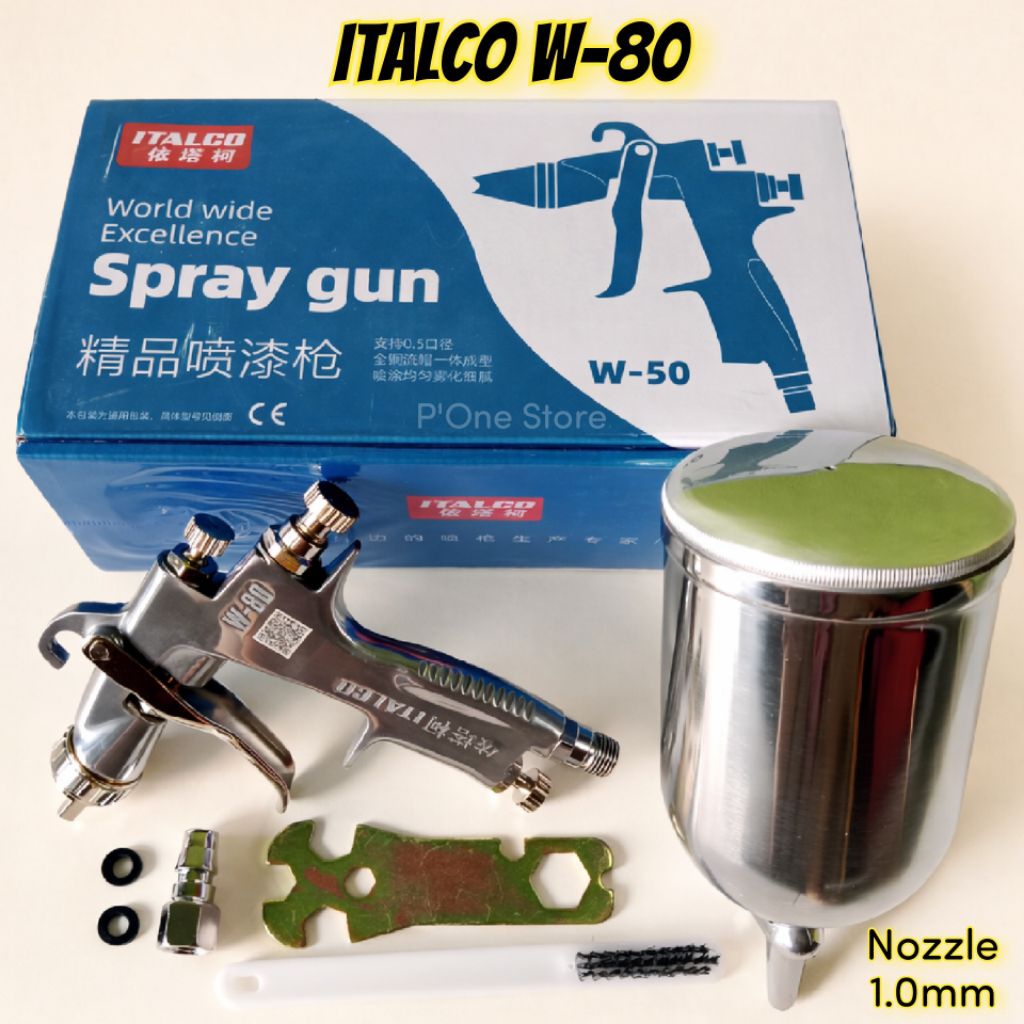 Spray Gun Italco W-80 HVLP Nozzle 1.0mm Cup 400ml