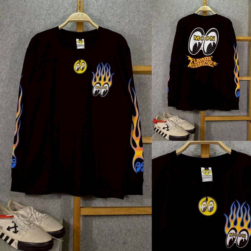 MOONEYES Branded Premium Kaos Distro Lengan Panjang 100% Cotton Combed 30S Original Quality Unisex B