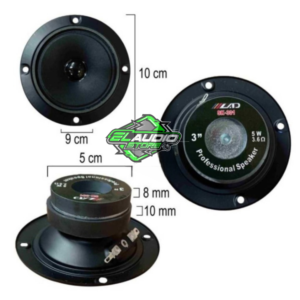SPIKER TWEETER 3 inch LAD SK-301 / Speaker Middle High Tweeter 3" 5watt 3,6 ohm Original
