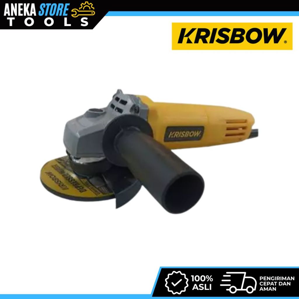 Krisbow Mesin Gerinda Tangan 600 watt 100Mm Irag43 Mesin Penghalus Perkakas Peralatan Bangunan Alat 
