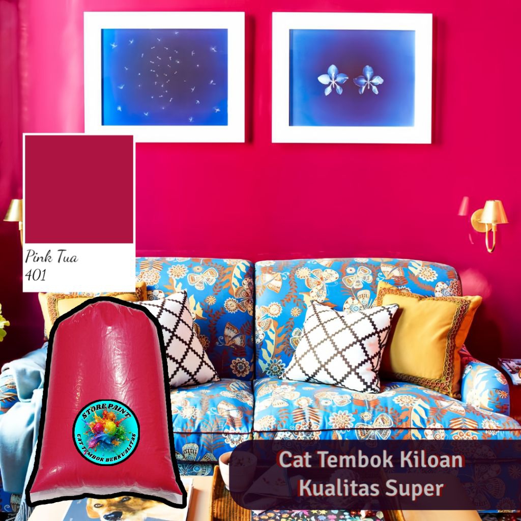 Cat tembok warna pink Cat tembok kualitas super Cat tembok kiloan Cat tembok 1 kg