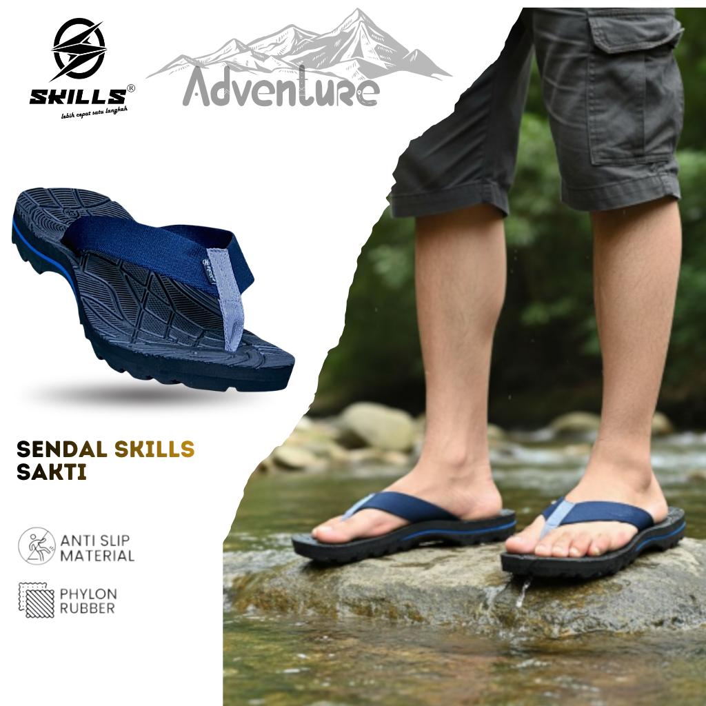 SKILLS Barqun Sandal Pria Jepit Adventure 38-44