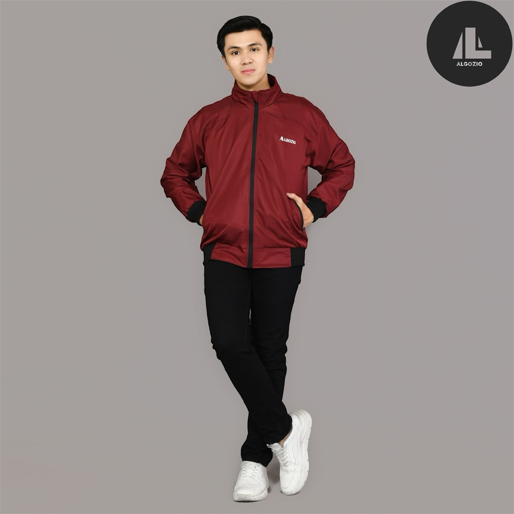 jaket pria windbreaker ALGOZIO original 100% anti air dan angin jaket motor tanpa kupluk