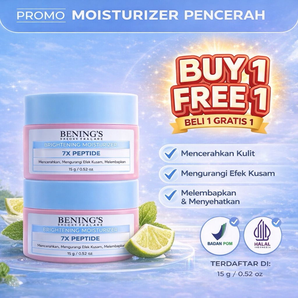 Bening's Skincare Brightening Moisturizer Gel Pink | Gel Pelembab Dan Mencerahkan Wajah