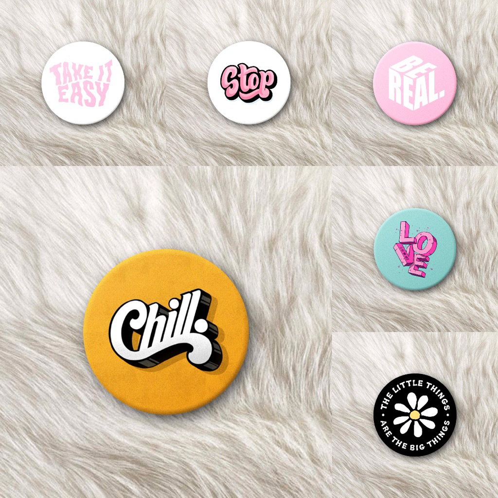 Pin Motif Quotes 25 mm Aesthetic Cute  | Button Pin Aesthetic | Pin Peniti | Pin Tas | Pin jaket | P