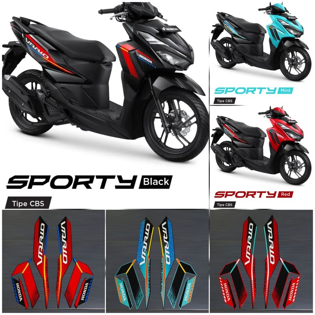 STRIPING STICKER LIST STANDART MOTOR HONDA VARIO 125 CBS NEW 2026 MERAH HITAM TOSKA