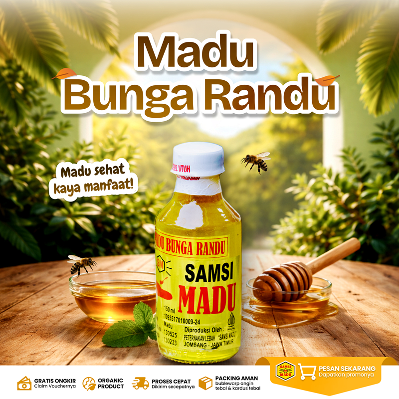 Madu Murni Bunga Randu 100% ORIGINAL- PeternakanTawon Jombang Wonosalam 150 ml kemasan botol kaca