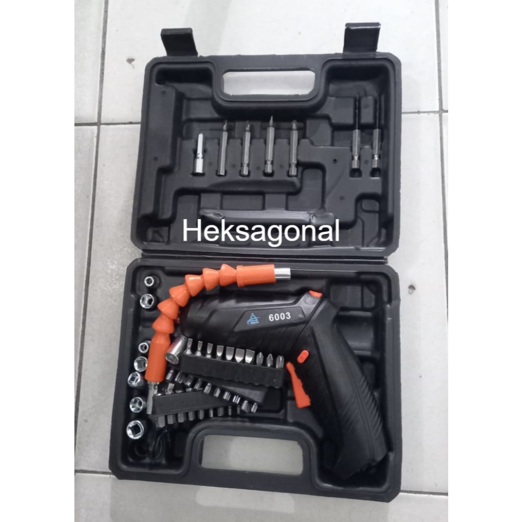 Screwdriver Full Toolkit Bor Obeng Baterai Cordless Cas 4.2 Volt BPN