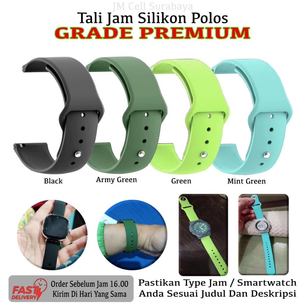 Strap Tali Jam Tangan Casio F105W F28W A158W F-105W F-28W A-158W - Silikon Polos Lembut 18mm TNO