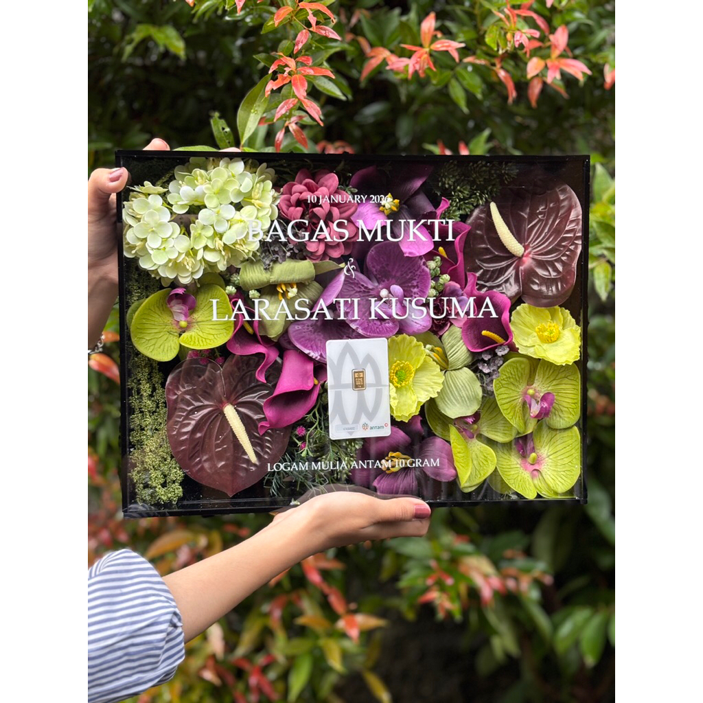 Mahar Full Bunga | Pigura Mahar | Mahar Akrilik | Mahar Akad | Mahar Uang | Frame Mahar