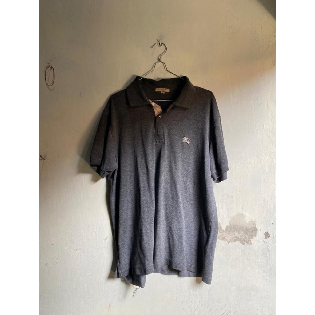 Ambil Kaos Kerah Warna Abu logo Burberry Poloshirt Abu