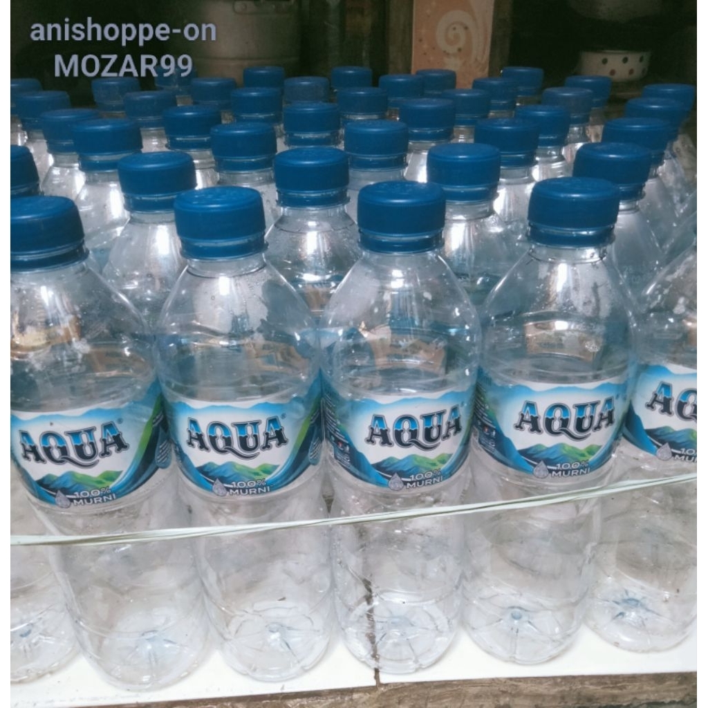 BOTOL AQUA+TUTUP 600 ML(BOTOL BEKAS BERSIH SIAP PAKAI