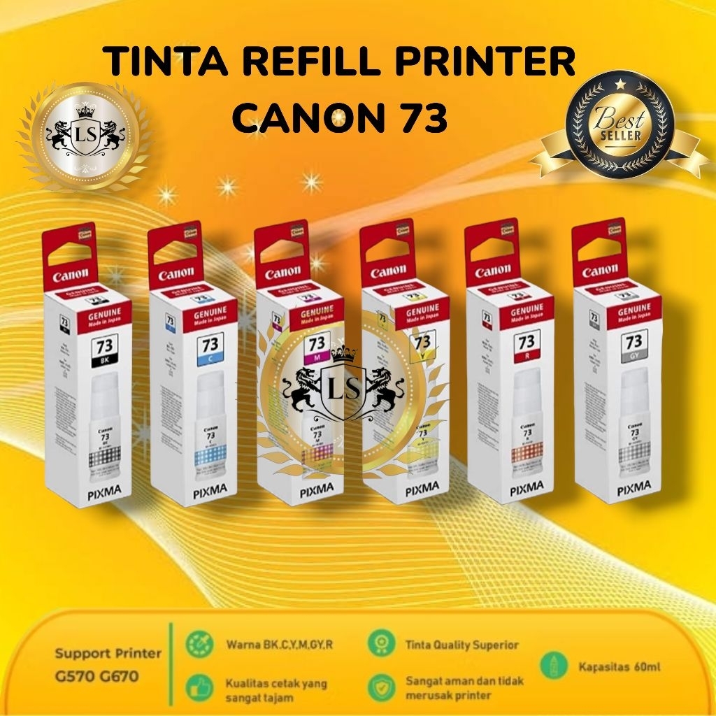 Tinta Printer Canon 73 Warna Tajam Aman Untuk Printer G570 G670