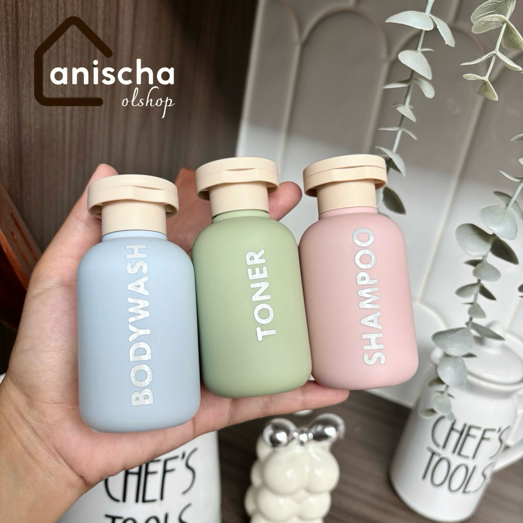 Botol Refill Sabun 100ml Serbaguna Botol Travel Macaron Free Label Stiker Cutting Ftr Kcl Pth