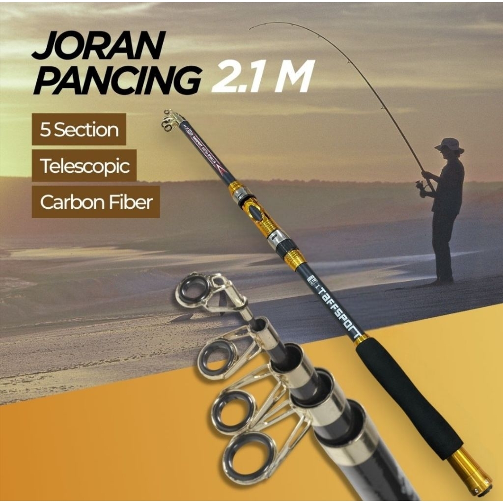 Joran Pancing Antena Portable Carbon Fiber Rod 2.1M 5 - Gray
