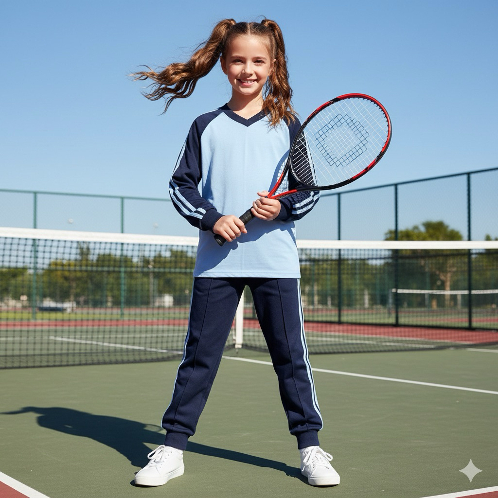 Setelan Seragam Olahraga Sekolah Anak TK/SD Biru Navy V