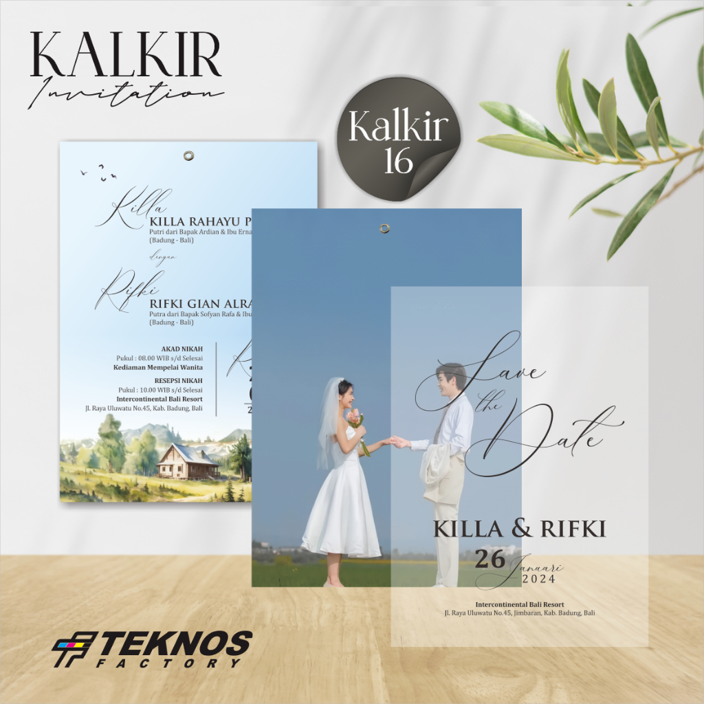 UNDANGAN PERNIKAHAN KALKIR INVITATION FULL COLOUR - UNDANGAN PERNIKAHAN CUSTOM PREMIUM