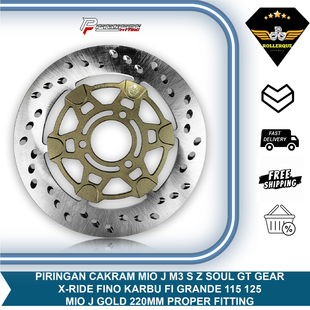 Piringan Cakram Disk Brake Floating 220mm Mio J M3 S Z Soul GT Fino 115 125 Karbu Fi Grande Gold Ema