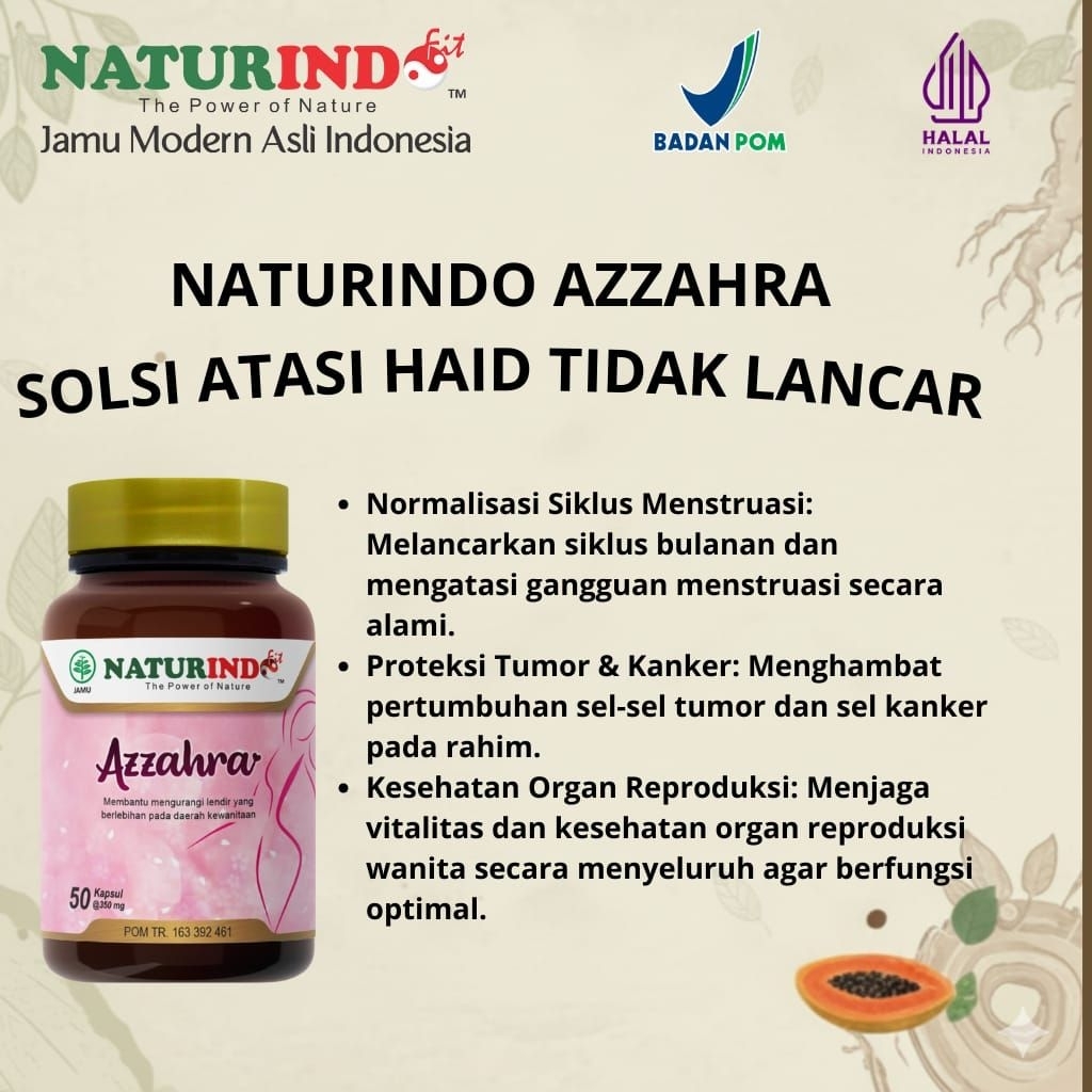 obat herbal telat haid naturindo fit Azzahra |mengobati masalah pada wanita|AMAN DIKONSUMSI |HALAL