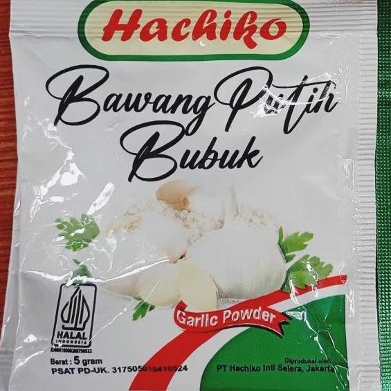 Bawang putih bubuk, sachet.