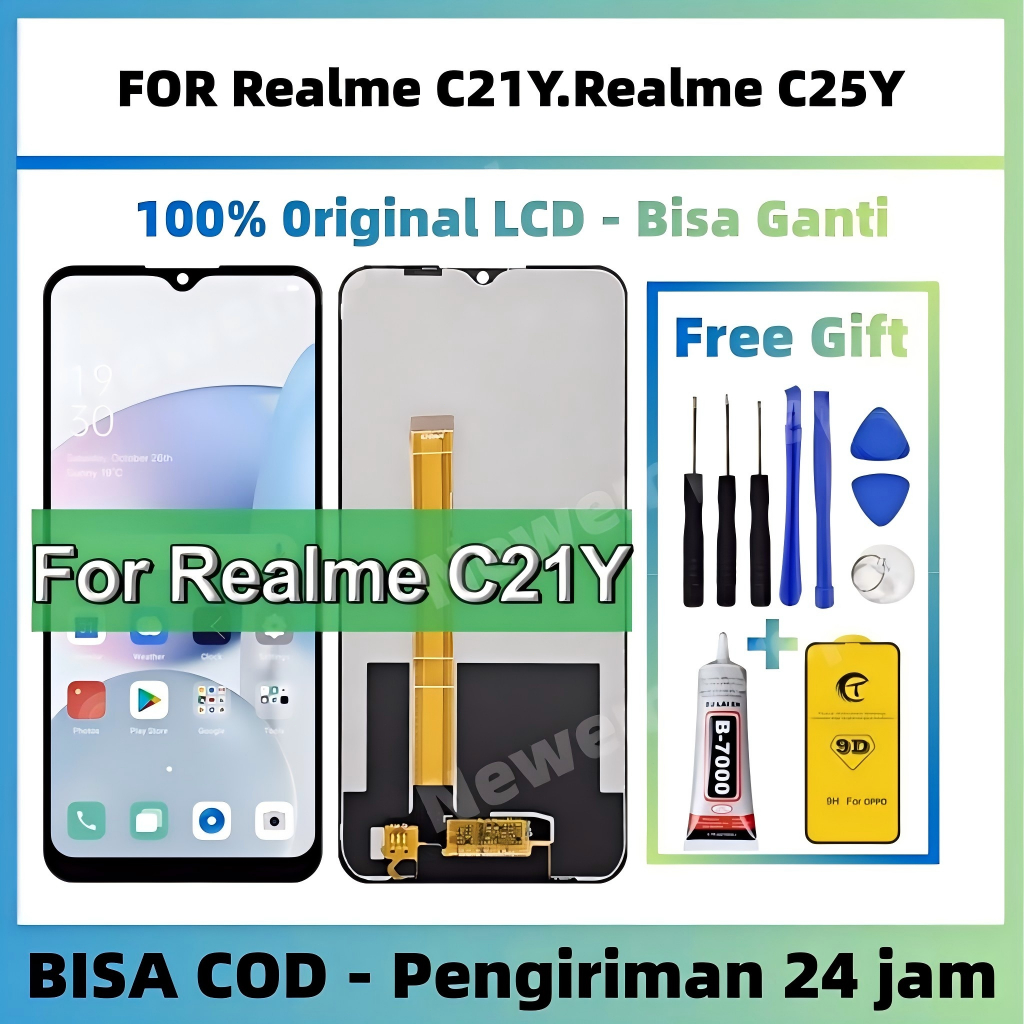 Original LCD Realme C21Y / Realme C25Y Fullset touchscreen replacement / for Realme C25Y LCD