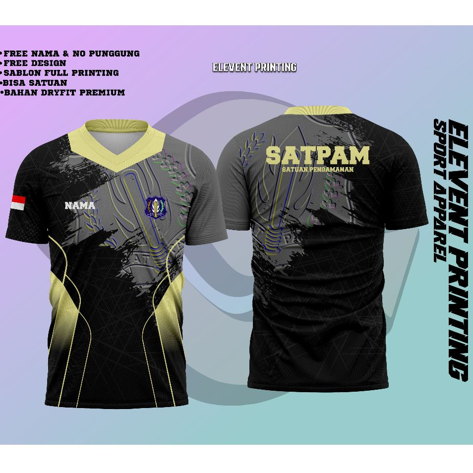 JERSEY SATPAM / KAOS JERSEY SECURITY TERBARU / SERAGAM SATPAM GRATIS PASANG NAMA FULL PRINTING