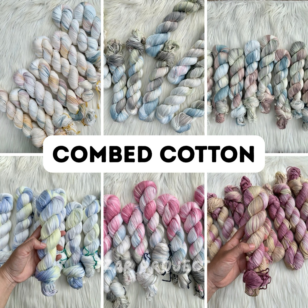 Benang Combed Cotton/ Benang Katun Combed / Benang Katun Ombre / Benang Combed Hand Dyed / Benang So