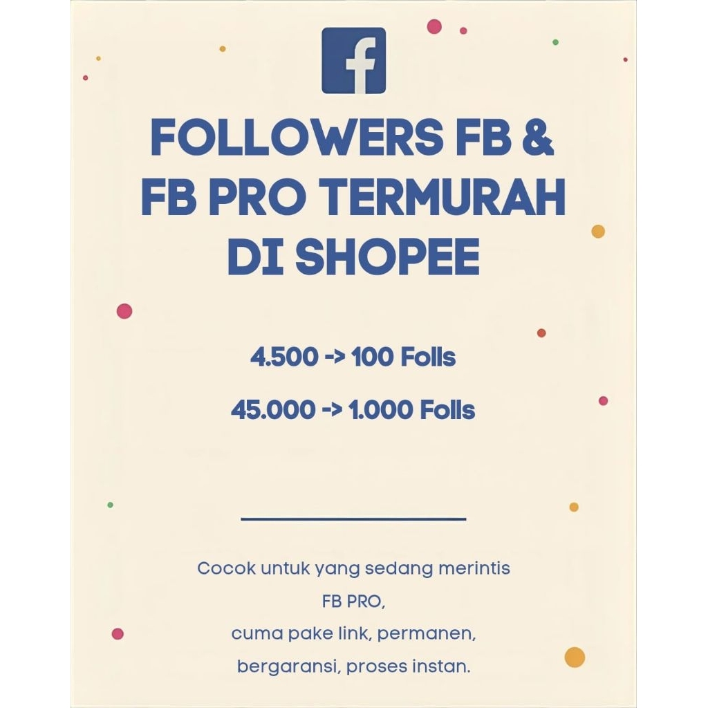 FOLLOWERS FB & FB PRO, permanen bergaransi dan real followers akun indo
