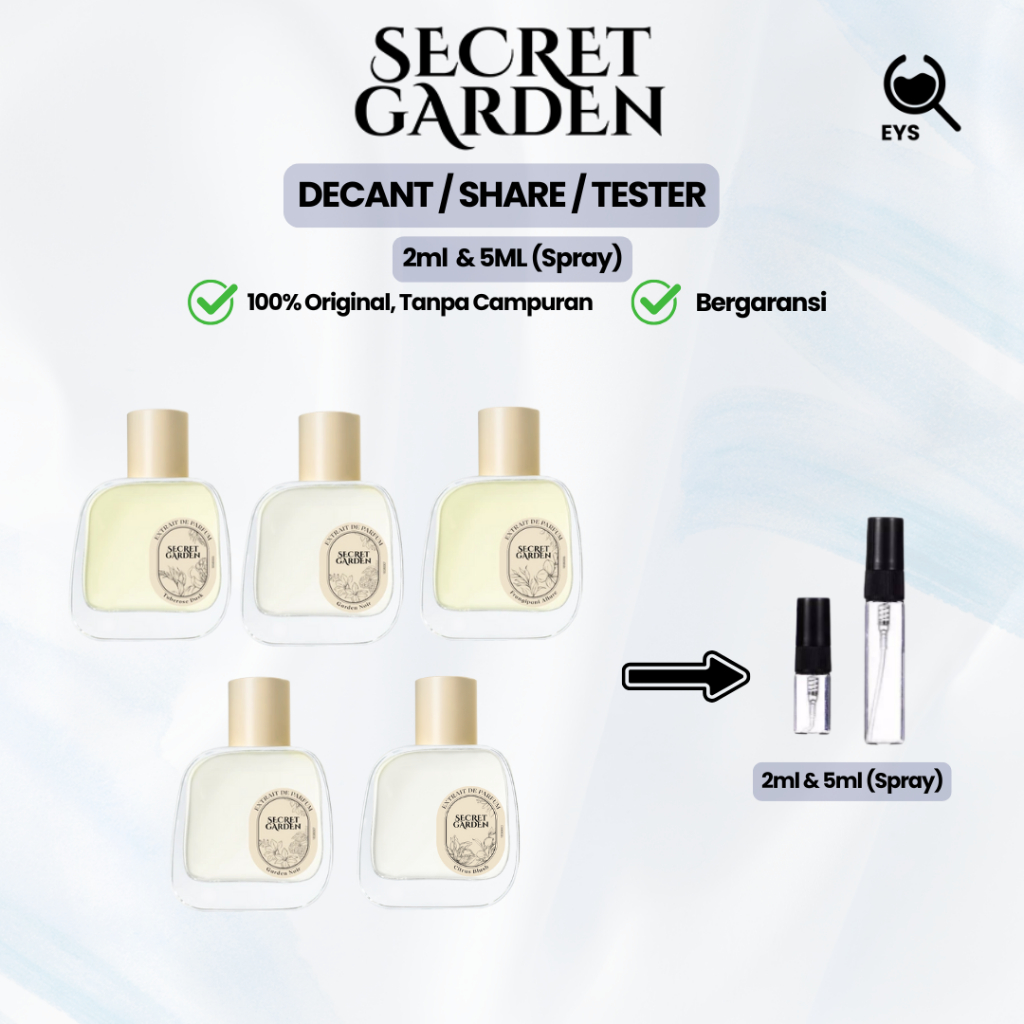 Decant Parfum Secret Garden – Garden Noir,Tuberose Dusk,Frangipani Allure,Citrus Blush,Rosy Whisper 