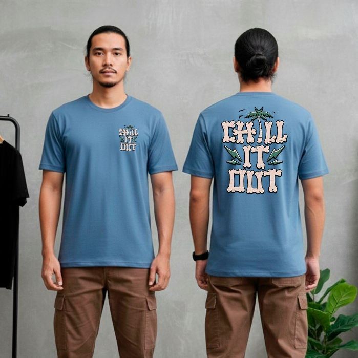 Baju Kaos Pria Motif Chill It Out | Baju Kaos Distro Surfing | Kaos Cowok | Baju Pria Viral | Kaos O