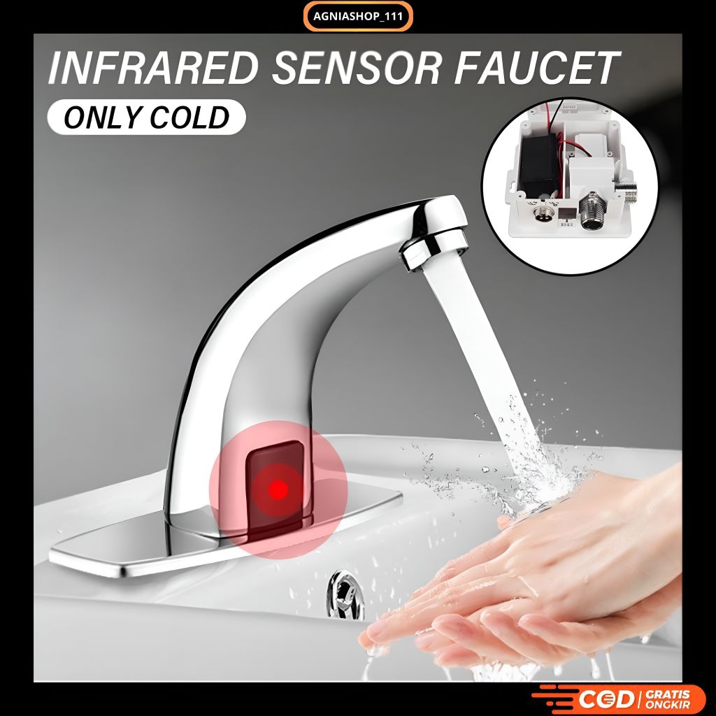 AGNIASHOP | Keran Wastafel Sensor Otomatis Touchless Bathroom Sink Faucet