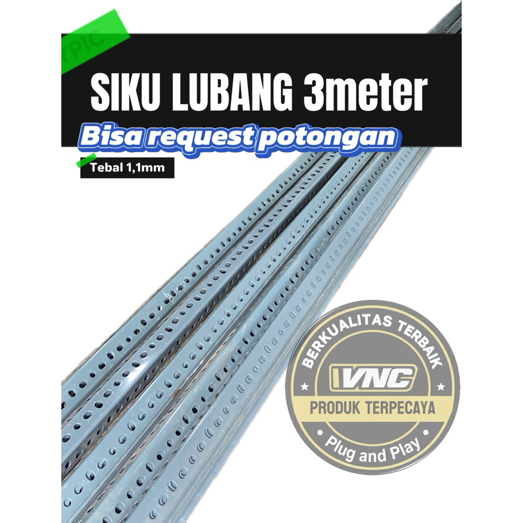 BESI SIKU Besi Siku / Rak Siku / Siku Lubang besi / siku rak barang 3 meter / rak siku lubang tebal 