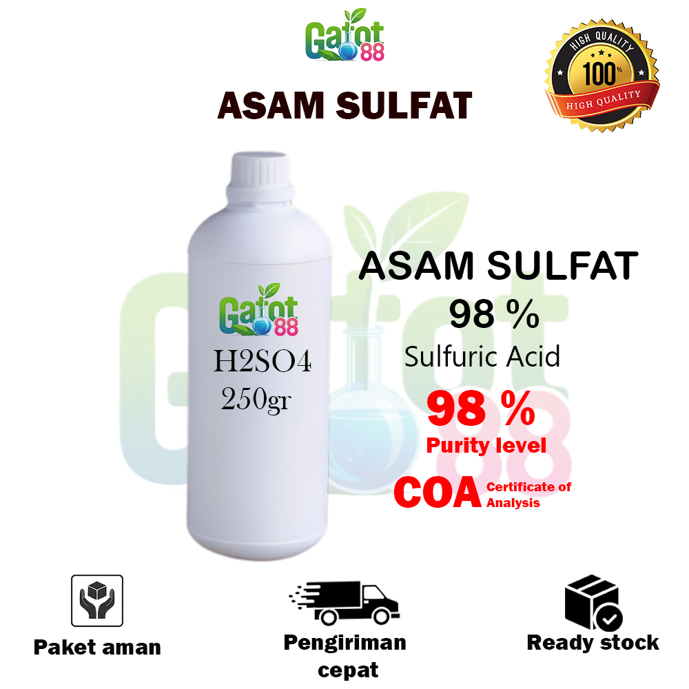 Asam Sulfat 250gram / H2SO4 98% / Sulphuric Acid / Asam Sulpahte Murah