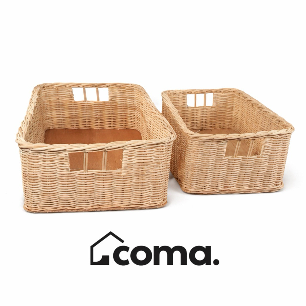 Keranjang Hampers Rotan Model Jumbo (set isi 2pcs) / Keranjang Seserahan Rotan / Keranjang Souvenir 