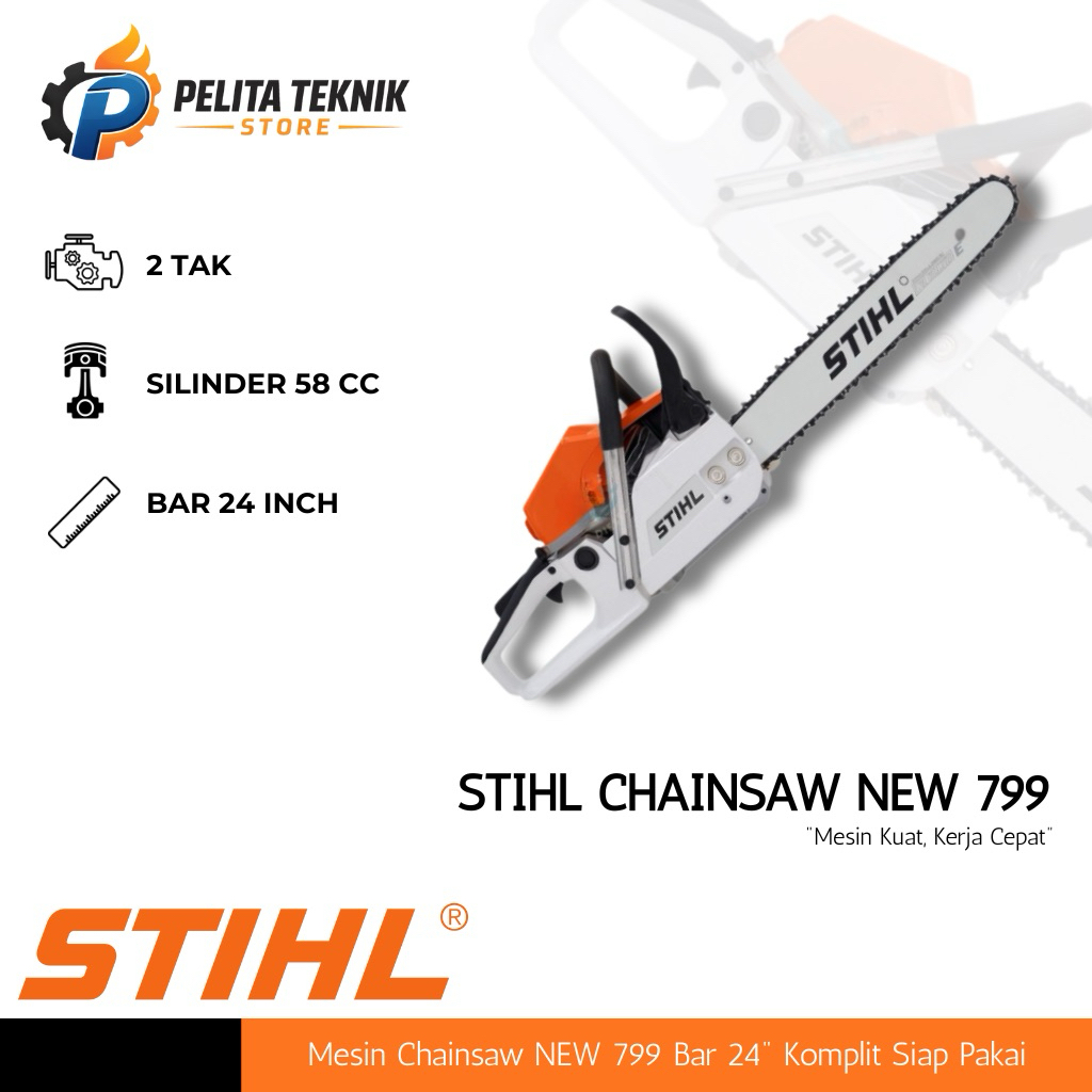 STIHL NEW 799 Chainsaw 24 Inch, Bar dan Rantai Komplit