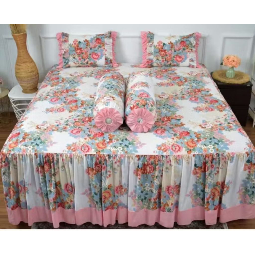 Sprei Rumbai Pengantin Katun Lokal Motif Ambrose by Katun Star