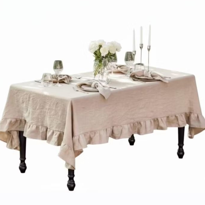 Taplak meja  polos rempel taplak meja murah taplak meja ruffle