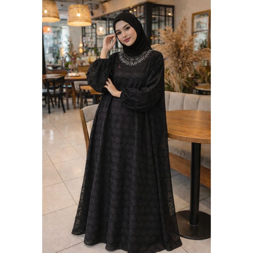 Gamis/dress brukat payet sallaco