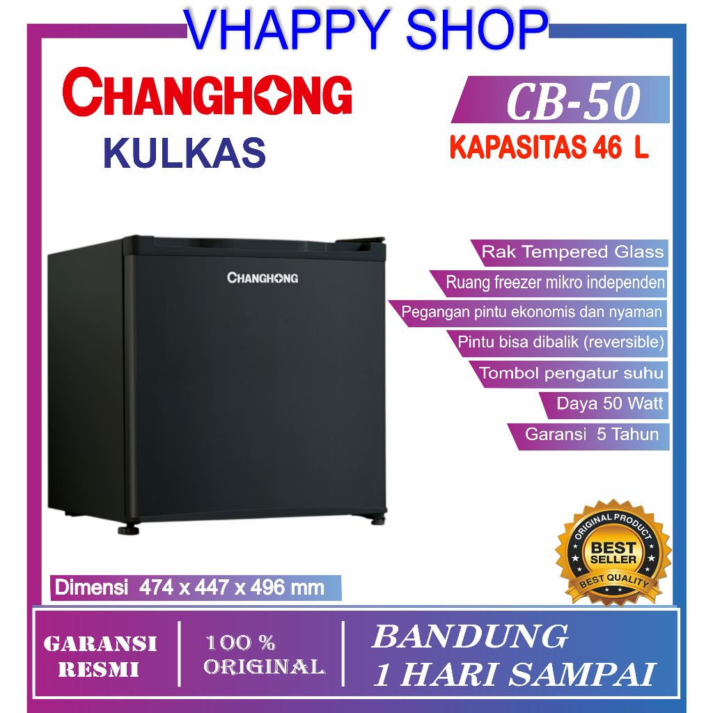 CHANGHONG Kulkas Mini Bar CHANGHONG CBC-50 / CHANGHONG CBC50 CHANGHONG KULKAS Portable 1 Pintu 50L L