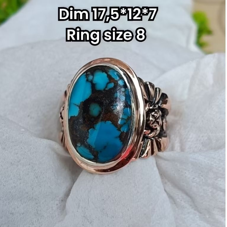 ring Perak pirus Persia