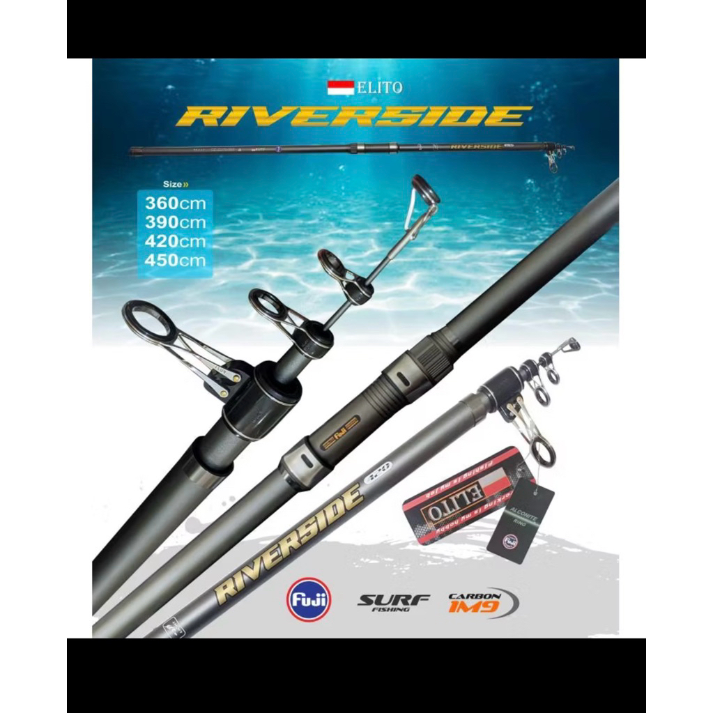 JORAN ELITO SURF RIVERSIDE Carbon IM9 Reel Seat FUJI ALCONITE Panjang 360/390/420/450