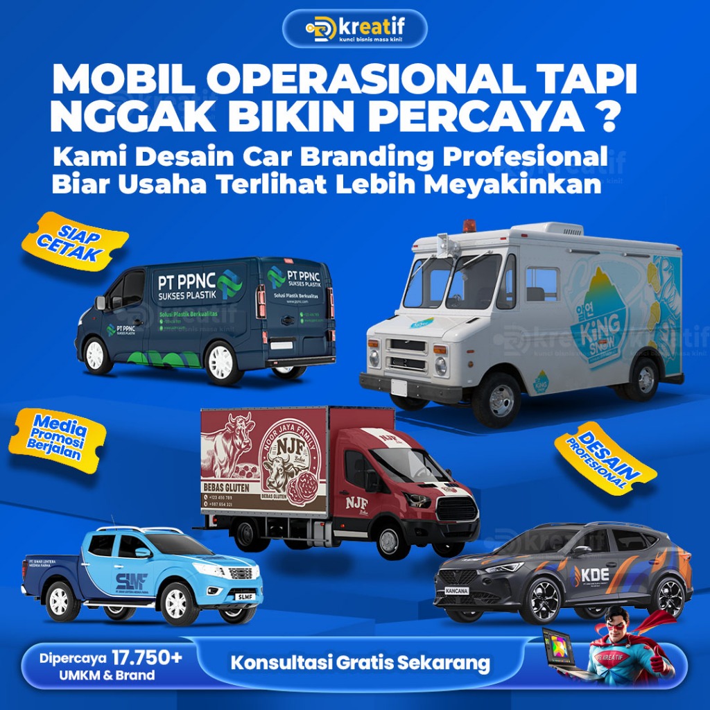 Jasa Desain Car Branding Mobil Operasional UMKM – Stiker Mobil Profesional Siap Cetak