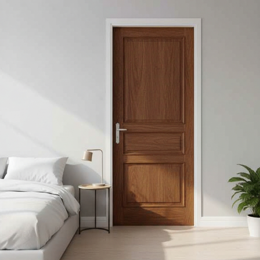 Daun Pintu Kayu Minimalis Klasik Custom Ukuran Cocok untuk Rumah dan Kamar