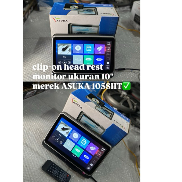 tv clip on/ head rest monitor merek asuka