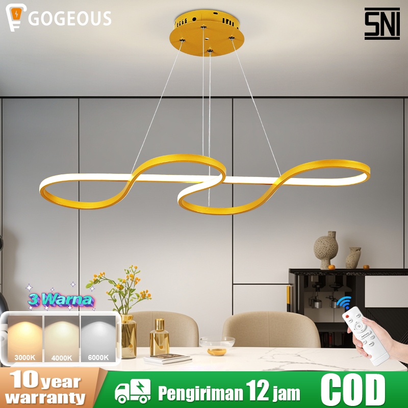 GOGEOUS Lampu Gantung Meja Makan Mewah Lampu Gantung Ruang Tamu Modern LED Aesthetic Lampu Cafe Mini